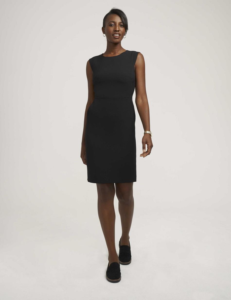 Anne Klein Hidden Pockets Sheath Dress Black | SGJKU10267