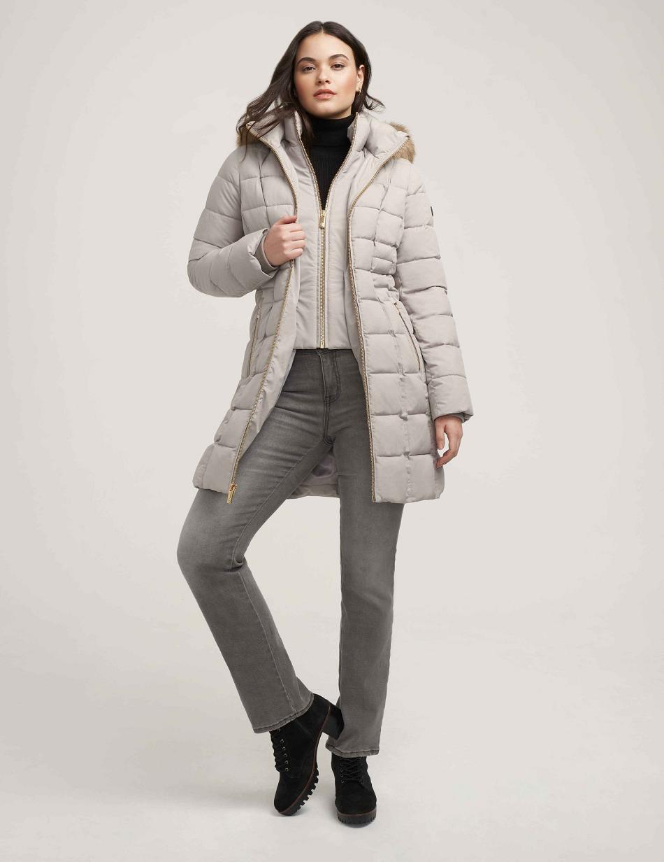 Anne Klein Hooded Puffer Coat Outerwear Grey | DSGVO14155