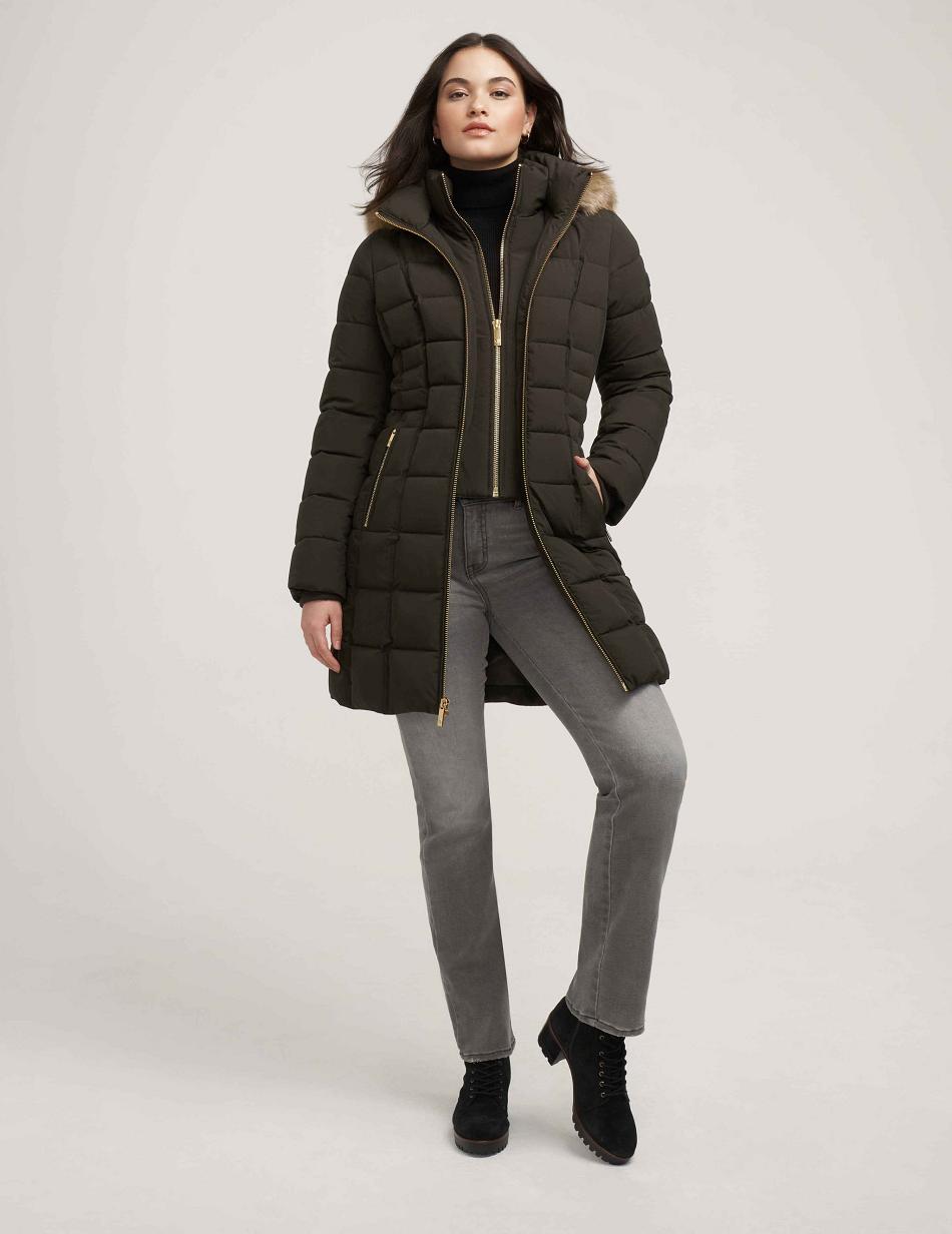 Anne Klein Hooded Puffer Coat Outerwear deep green | DSGVO82068