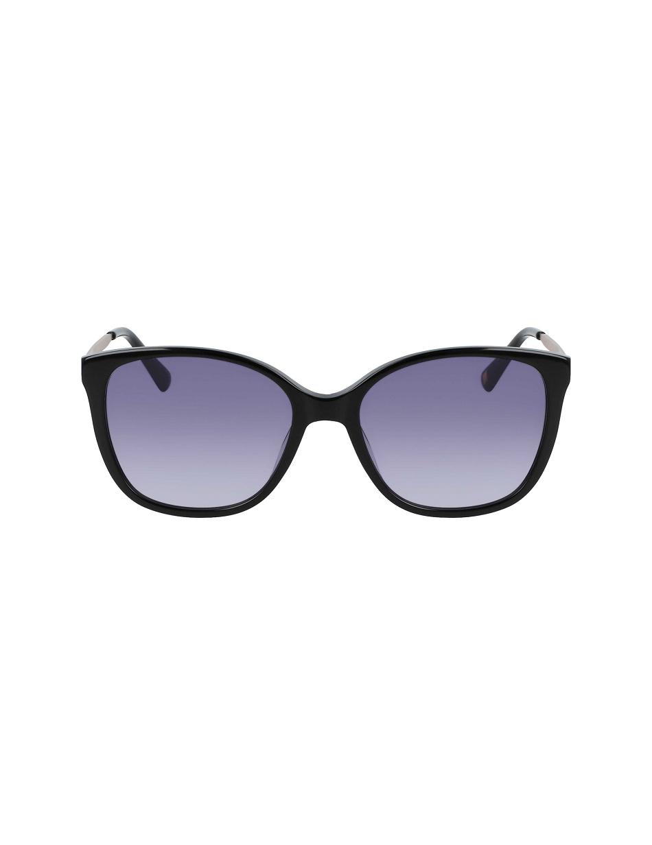 Anne Klein Horn Classic Square Sunglasses Oversized Black | SSGNY11991