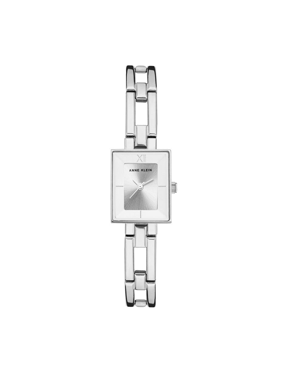 Anne Klein Iconic Case Bangle Watch Rectangular Silver | SGNZX28132