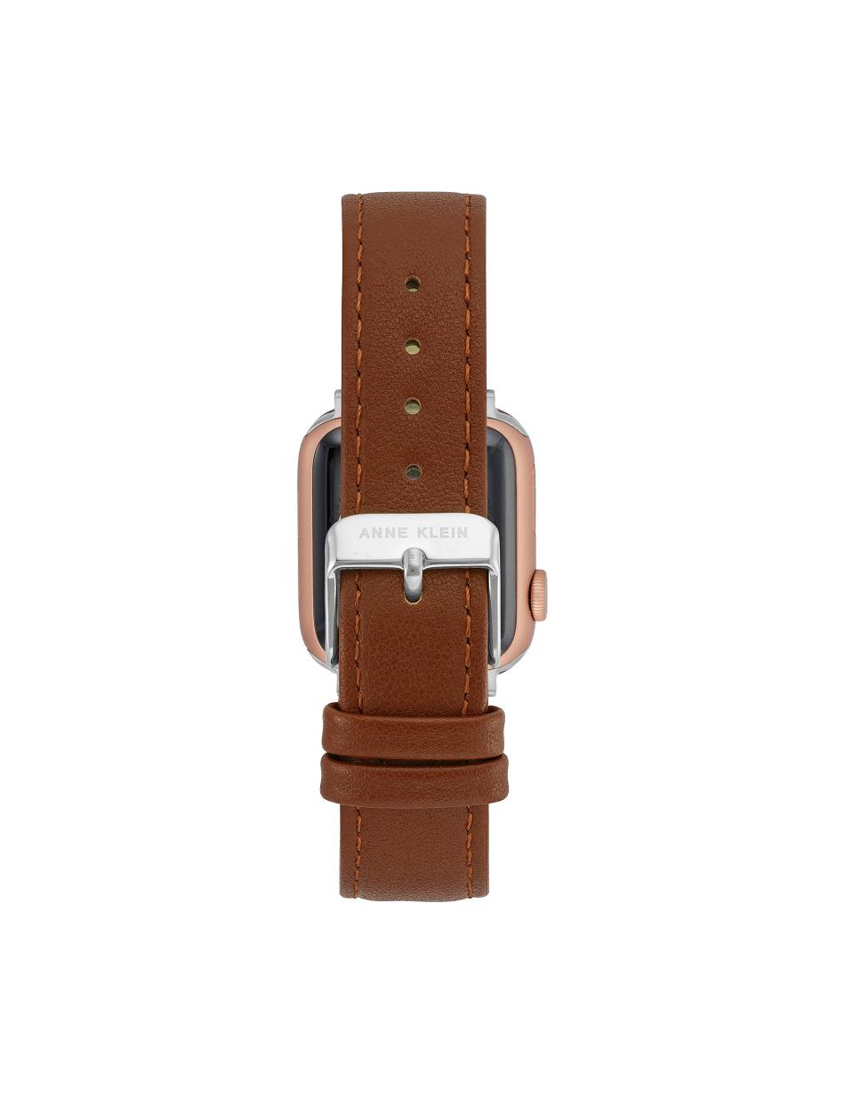 Anne Klein Leather Band Apple Watch Accessories Brown / Silver | SGJZR63558