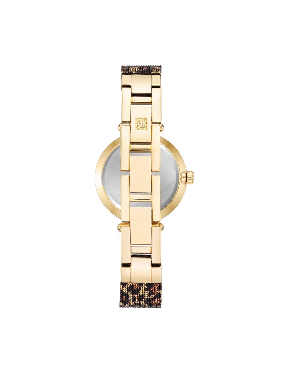 Anne Klein Leopard Mesh Band Watch Metals Gold / Leopard | SSGNY84649