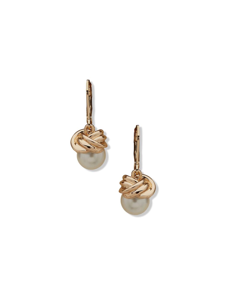 Anne Klein Levback Pearl Drop Earrings Gold | DSGKV99187