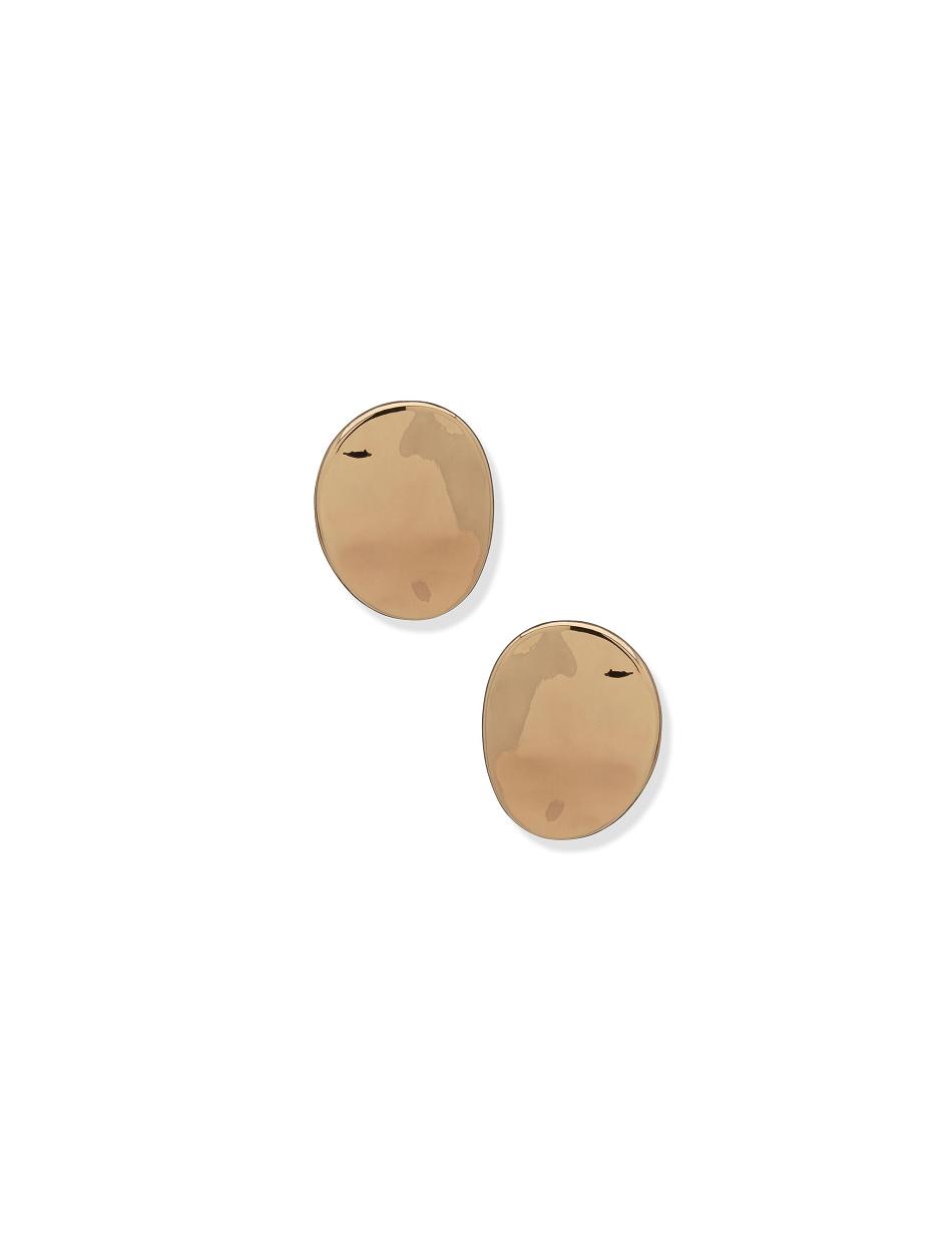 Anne Klein Liquid Metal Button Earrings Gold | BSGSD30864