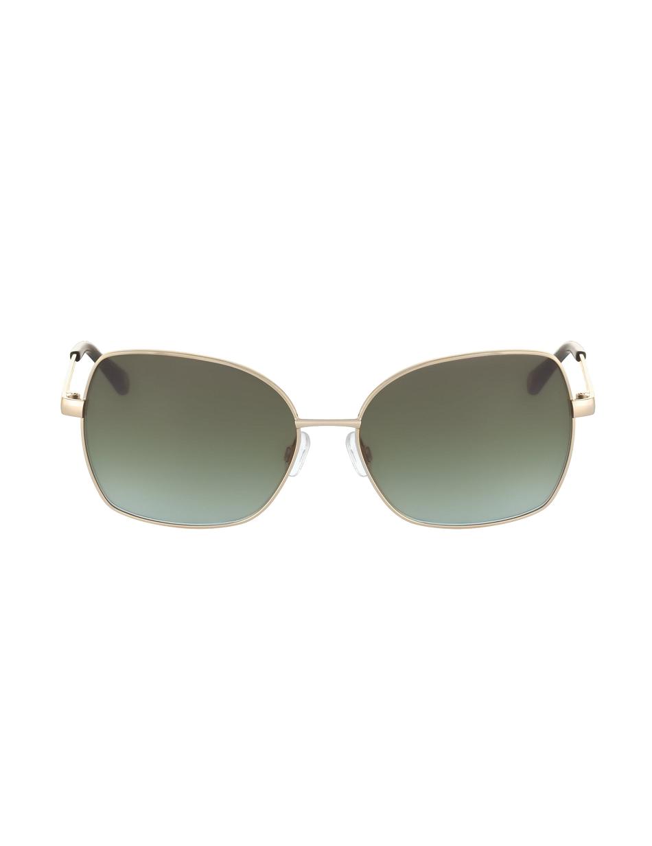 Anne Klein Metal Butterfly Sunglasses Oversized Green / gold | ESGVG65612