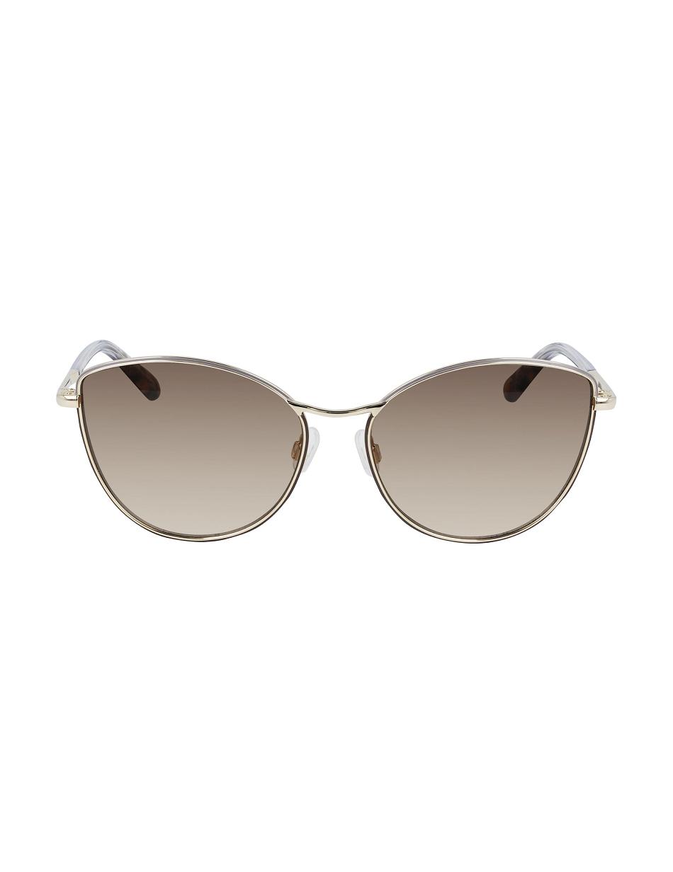 Anne Klein Metal Cat-eye Sunglasses Oversized Gold | SGEGJ56817