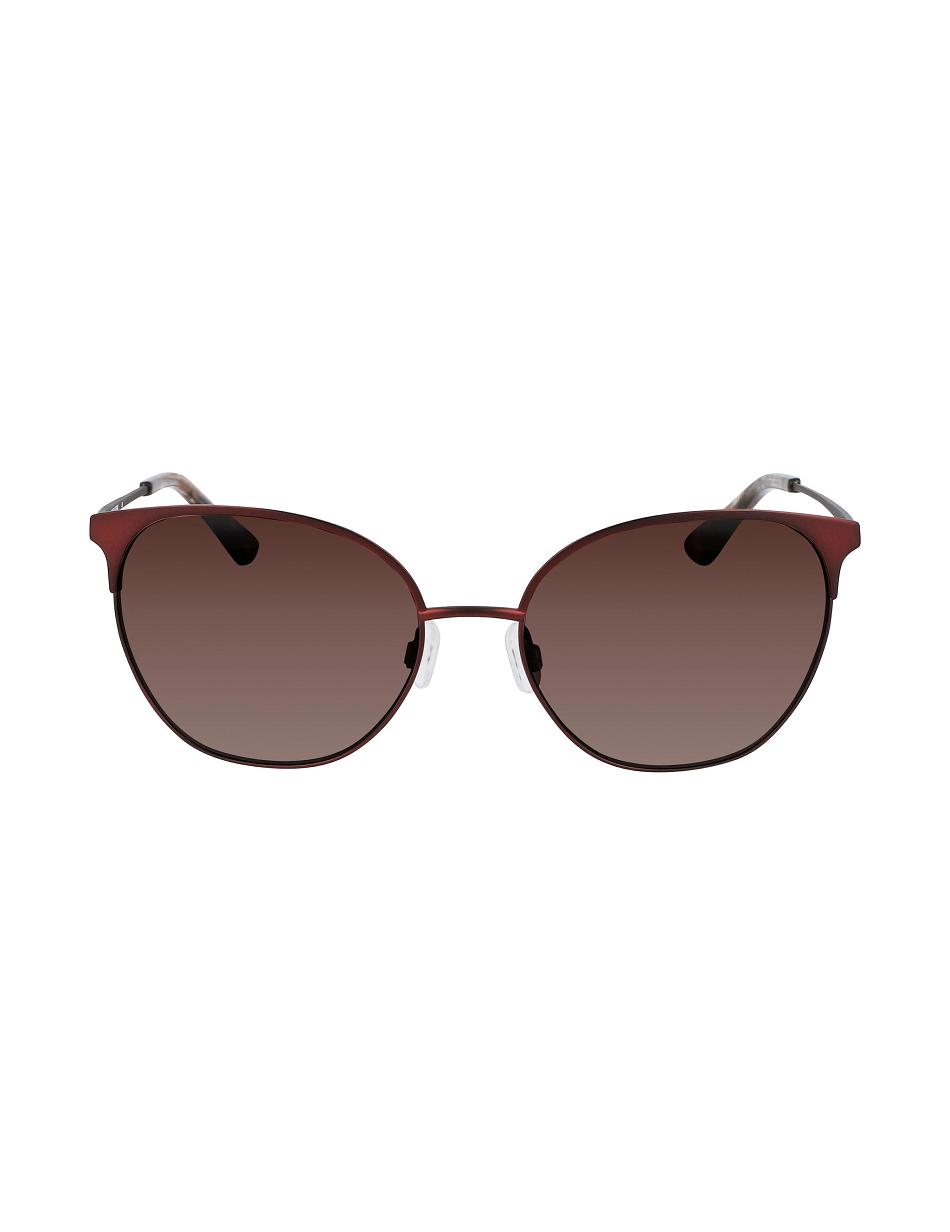 Anne Klein Metal Sunglasses Round Burgundy | ESGHC26112