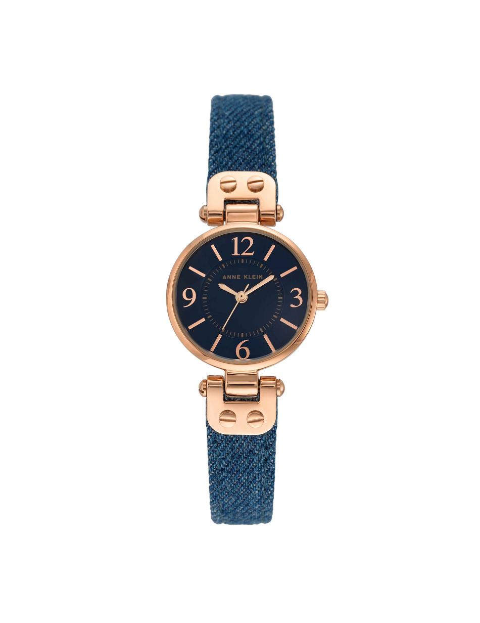 Anne Klein Modern Denim Strap Watch Leather Blue | YSGVQ11688