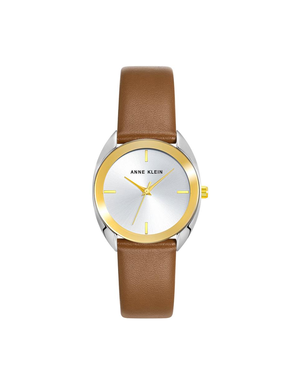 Anne Klein Modern Strap Watch Leather Gold / Silver / Brown | DSGKV12537