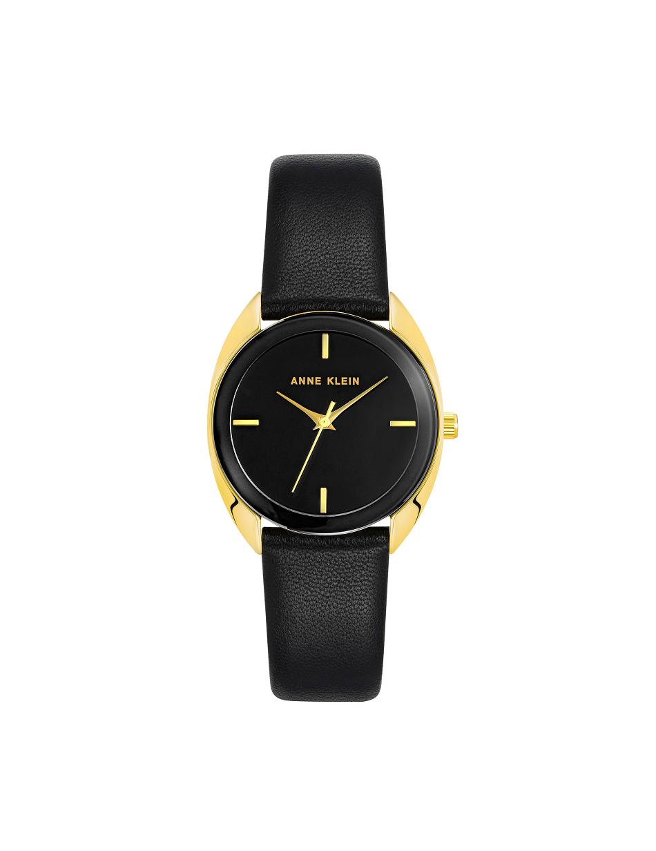 Anne Klein Modern Strap Watch Leather Gold / Black | SGZDE32938