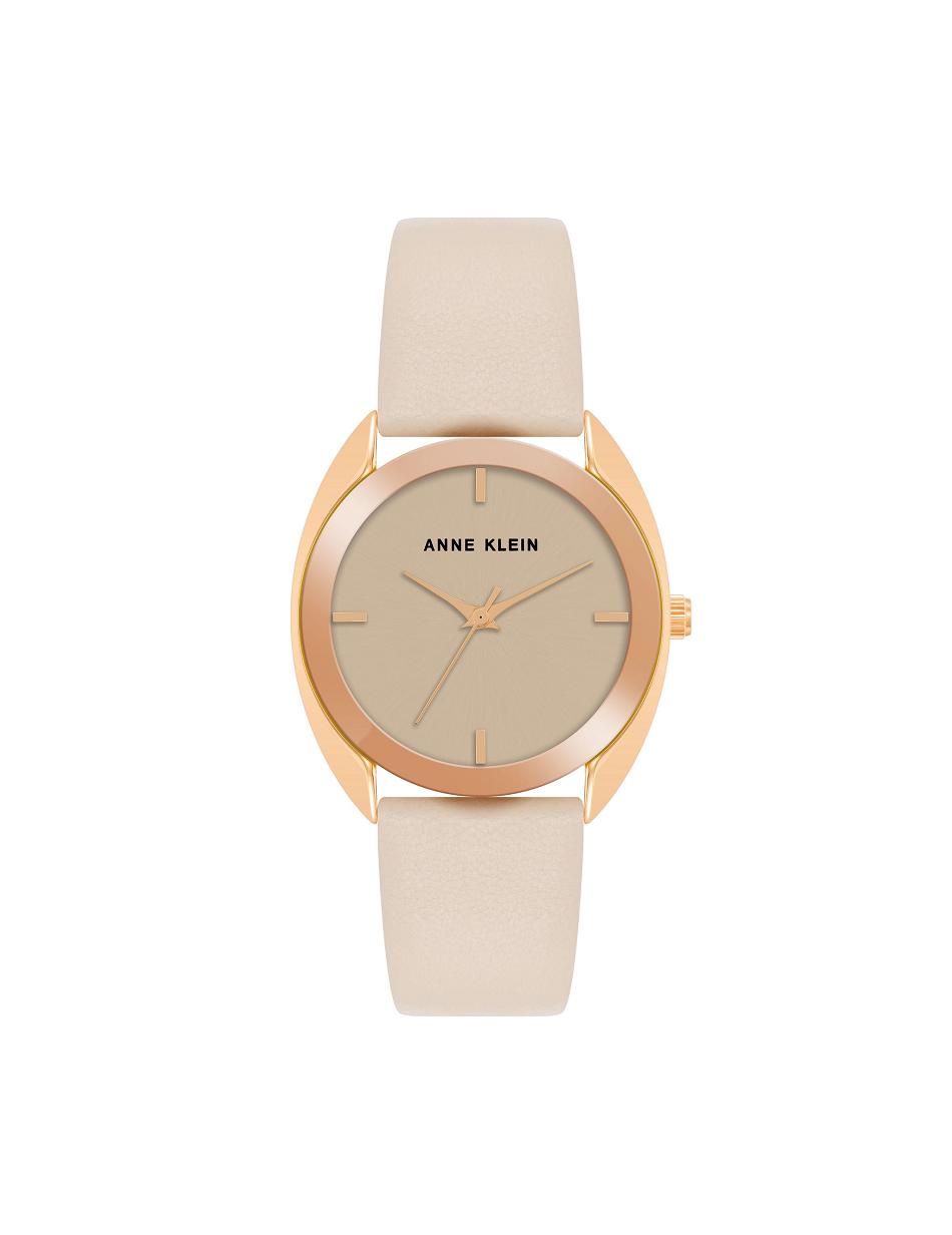 Anne Klein Modern Strap Watch Leather White / Gold | SSGNY76401