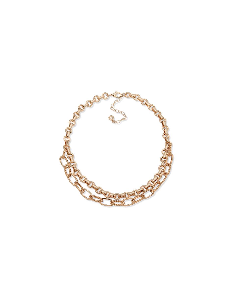 Anne Klein Multirow Chain Necklace Gold | ZSGNQ16042