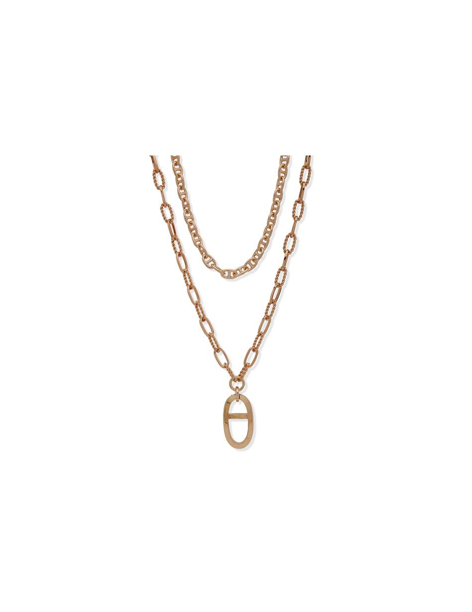 Anne Klein Multirow Pendant Necklace Gold | FSGHY49632