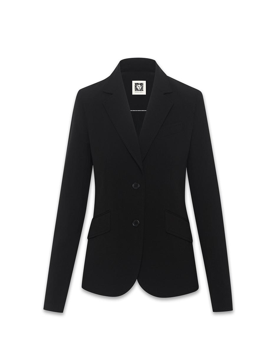 Anne Klein Notch Collar 2 Button Blazers Black | MSGFT74514