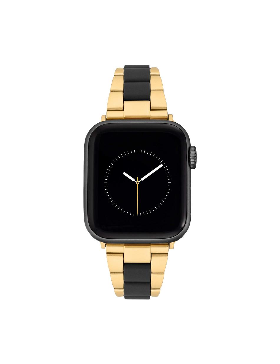 Anne Klein Oceanworks Plastic Link Bracelet for Apple Watch® Considered Black / Gold | TSGWZ93914