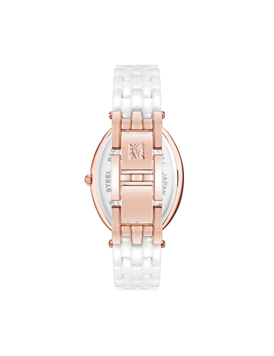 Anne Klein Oval Bracelet Watch Ceramics White / Rose / Gold | SGDFL59860