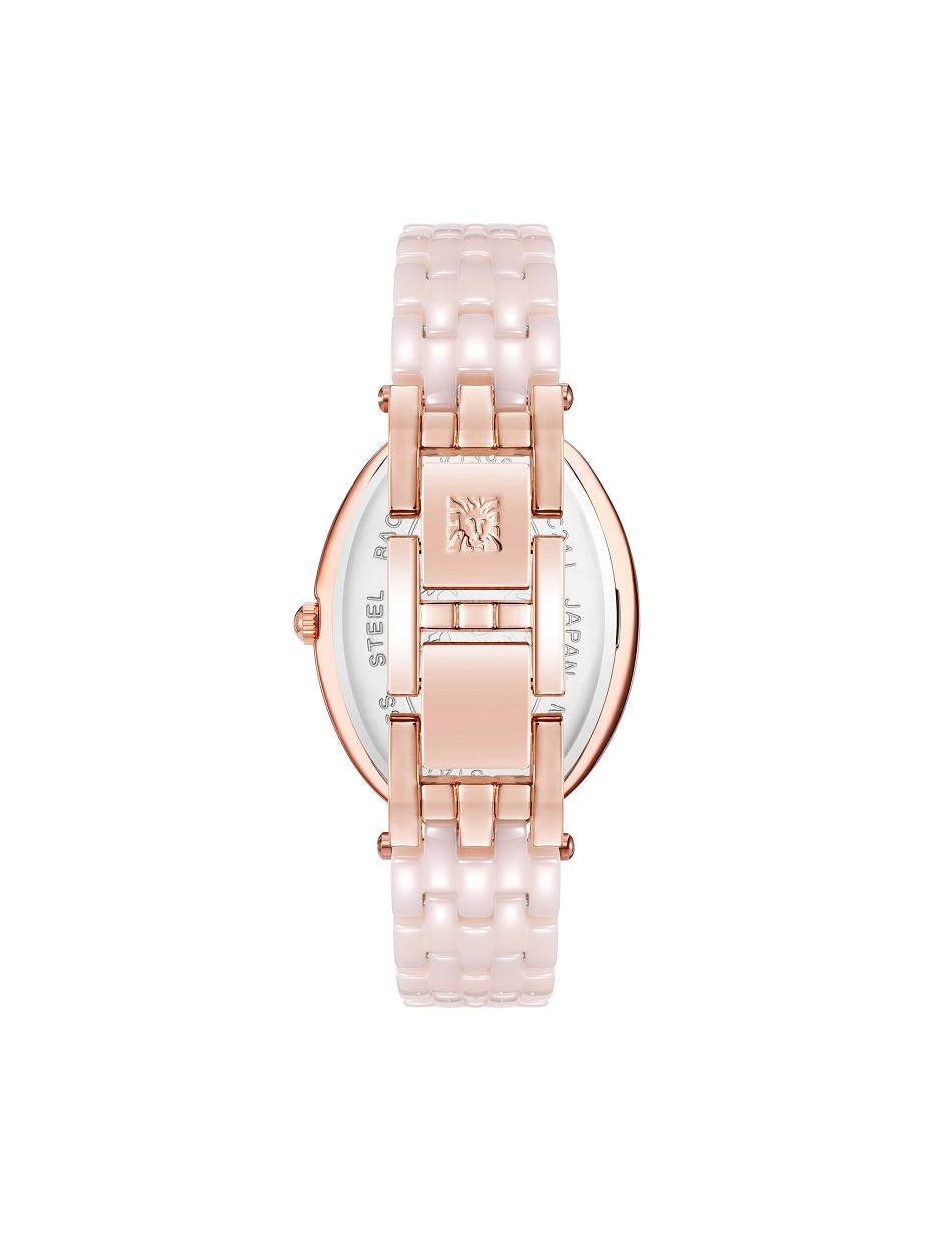 Anne Klein Oval Bracelet Watch Ceramics Pink / Rose / Gold | SSGNY39556