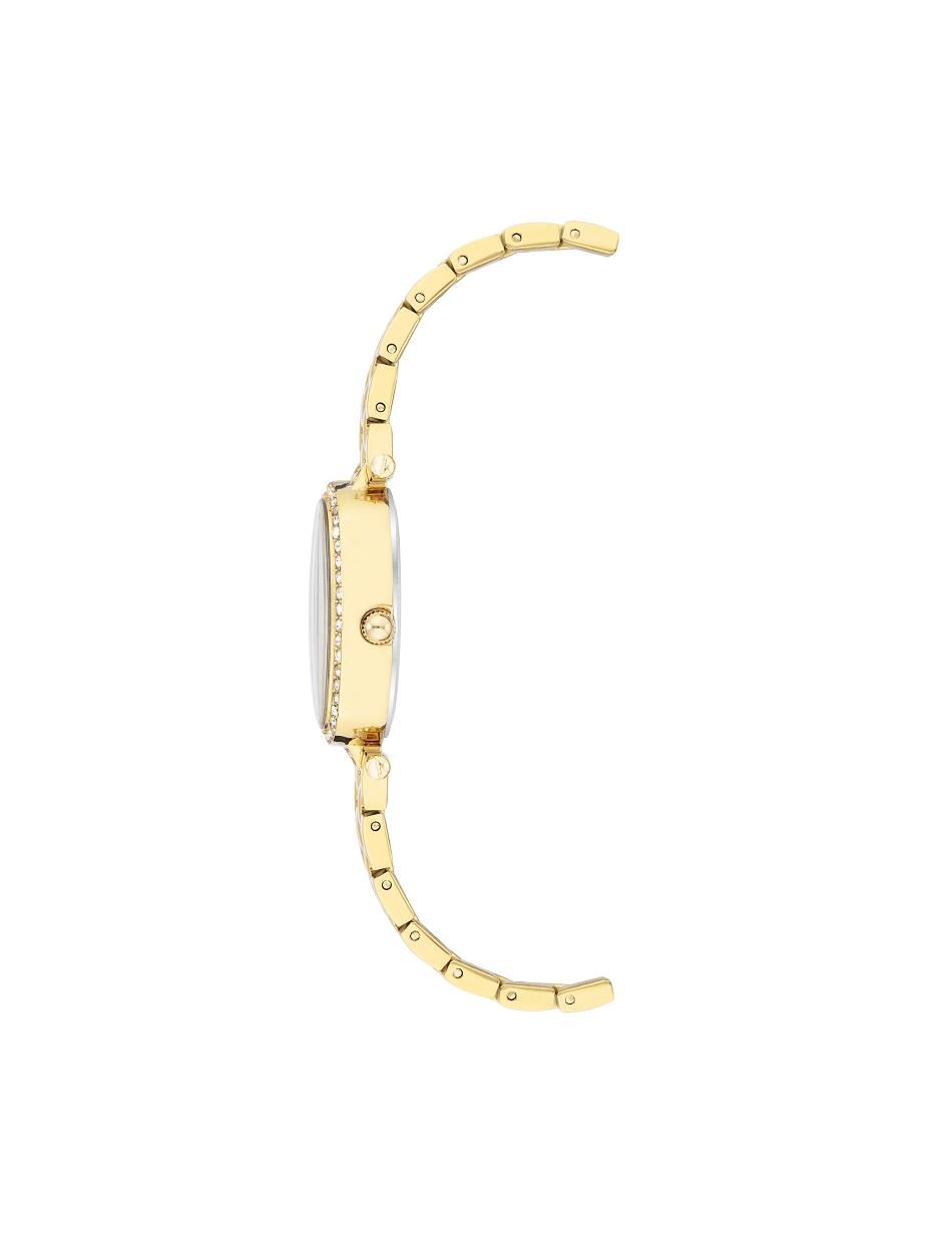 Anne Klein Oval Watch and Bracelet Set with Premium Crystals Metals Gold | SGCVG64650