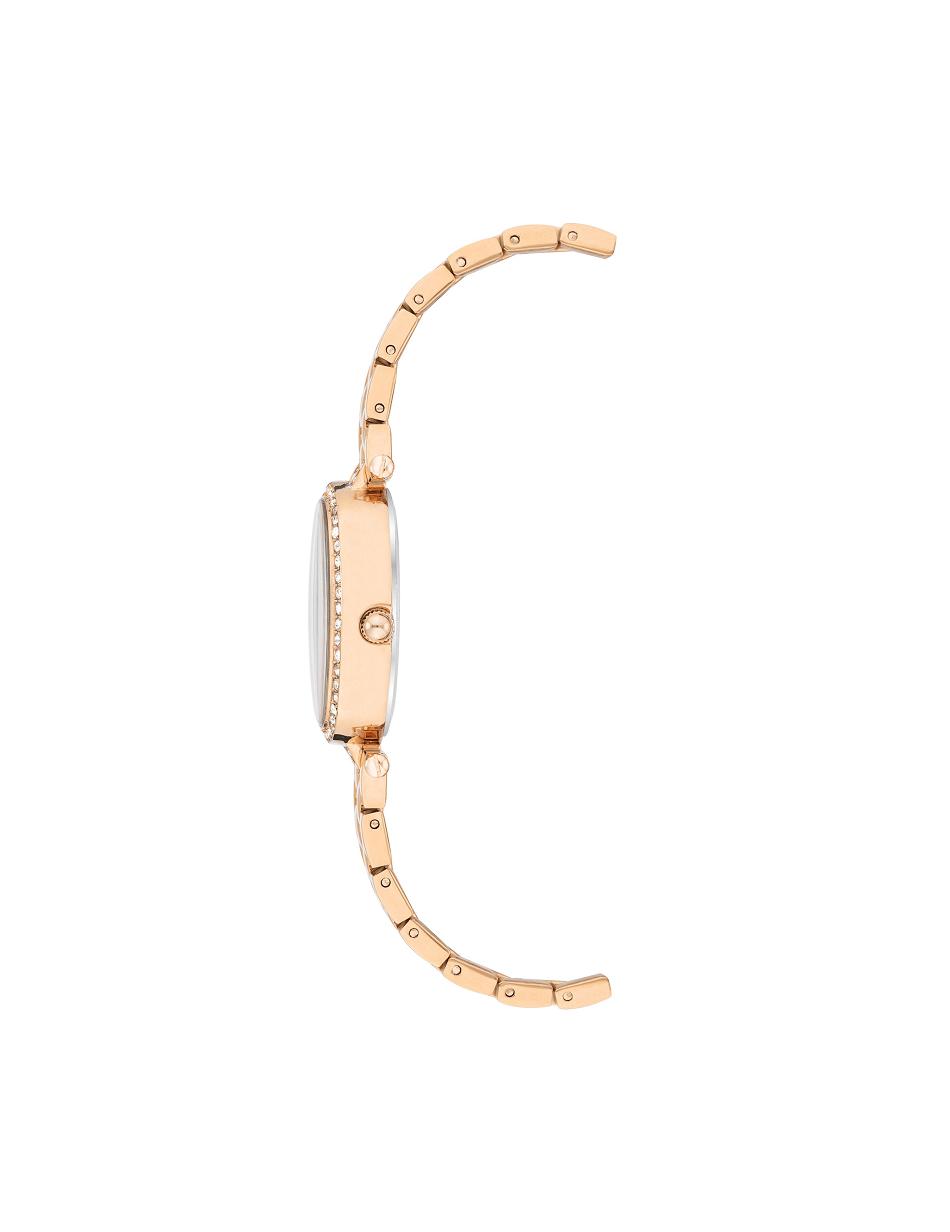 Anne Klein Oval Watch and Bracelet Set with Premium Crystals Metals Rose / Gold | SGJBT60257