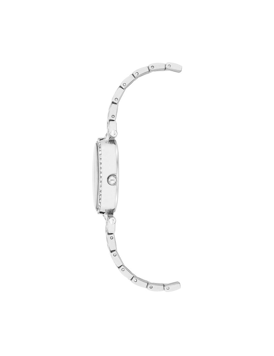 Anne Klein Oval Watch and Bracelet with Premium Crystals Sets Silver | MSGFT74890