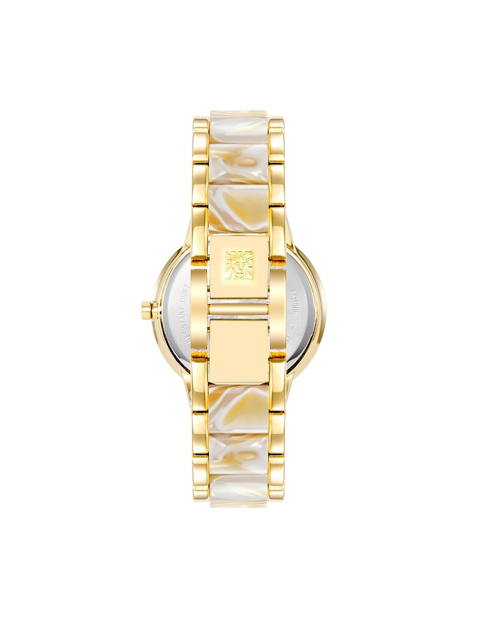 Anne Klein Patterned Mother of Pearl Dial Watch Metals Gold / White | SSGVO47237