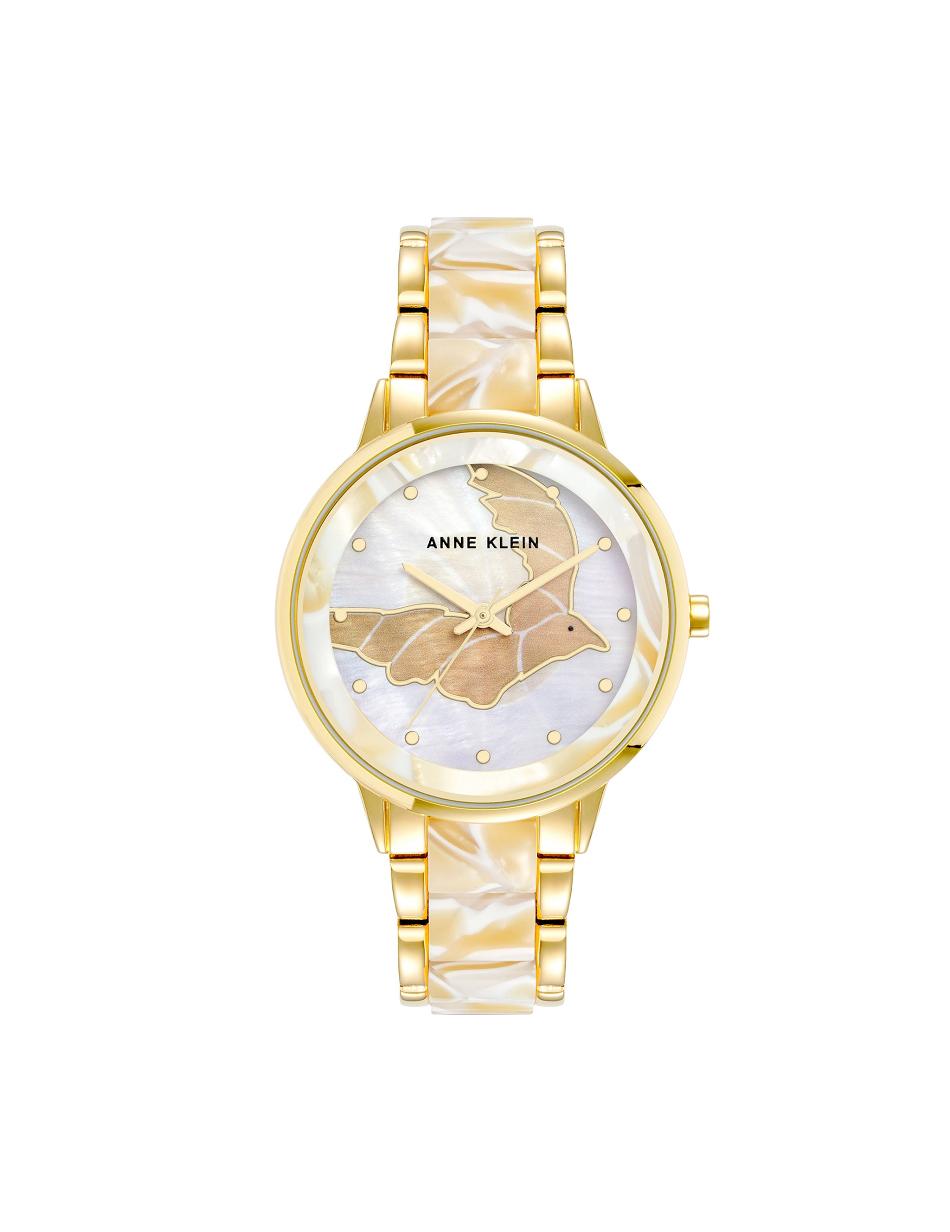 Anne Klein Patterned Mother of Pearl Dial Watch Metals Gold / White | SSGVO47237