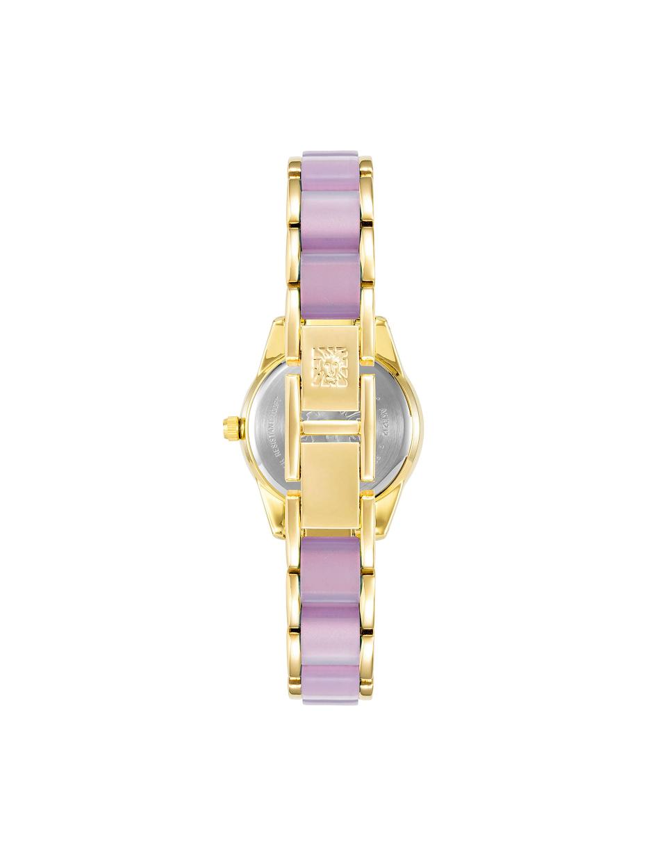 Anne Klein Pearlescent Resin Link Bracelet Watch Metals Gold / Lavender | SGNZX51996