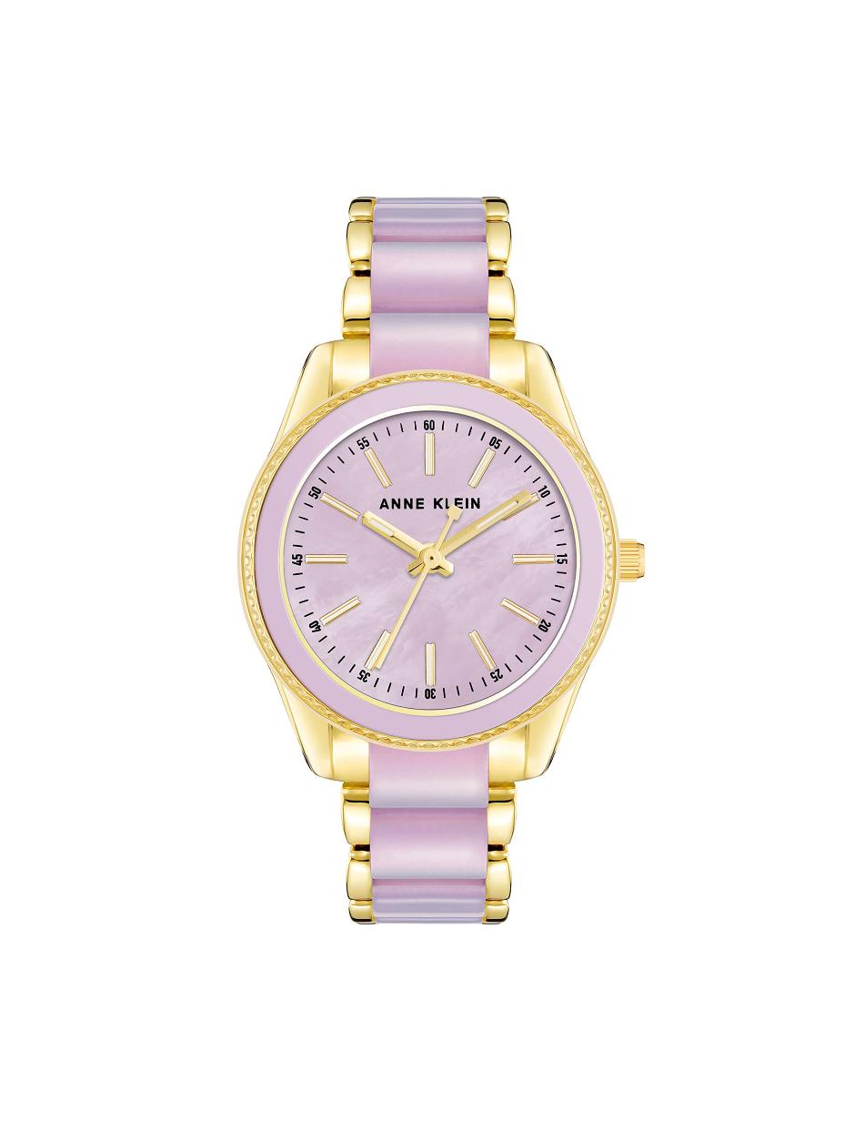 Anne Klein Pearlescent Resin Link Watch Metals Gold / Lavender | TSGPQ34447