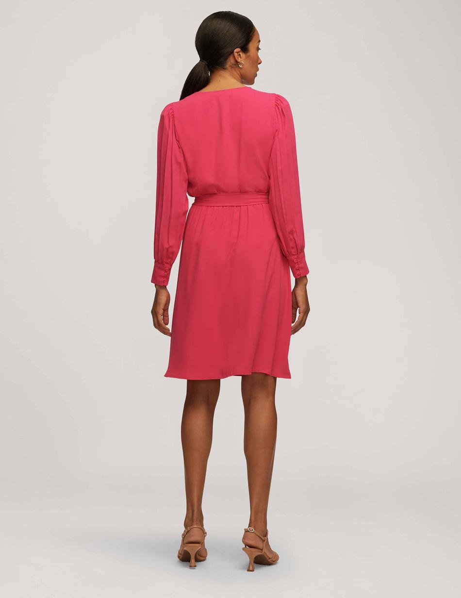 Anne Klein Pleated Sleeve Dress Pink | SGXMI72261