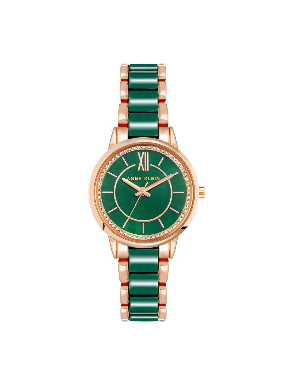 Anne Klein Premium Crystal Bracelet Watch Ceramics Green | XSGGW10705