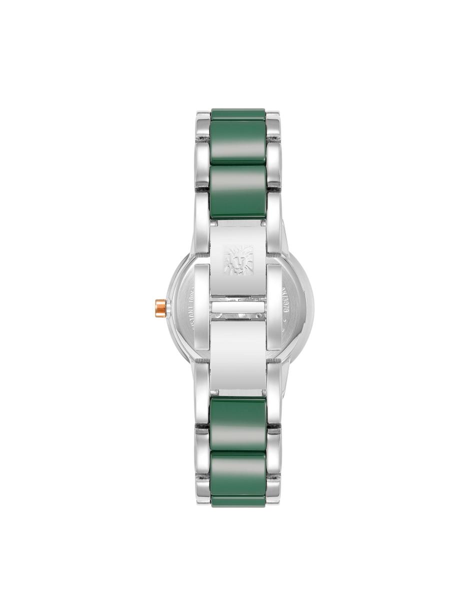 Anne Klein Premium Crystal Bracelet Watch Ceramics Silver / Green | YSGGT33663