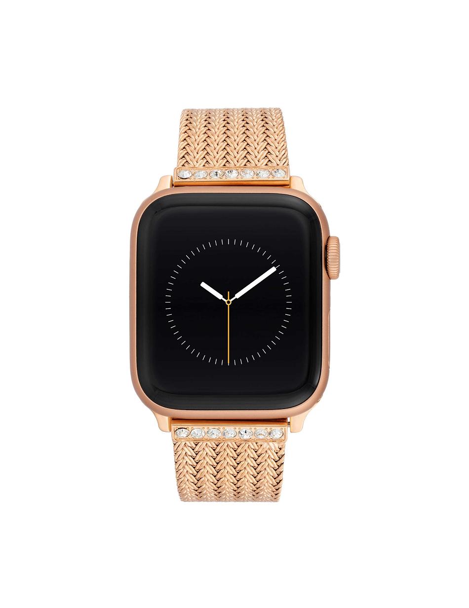 Anne Klein Premium Crystals Mesh Band Apple Watch Accessories Rose / Gold | SGQCS16114