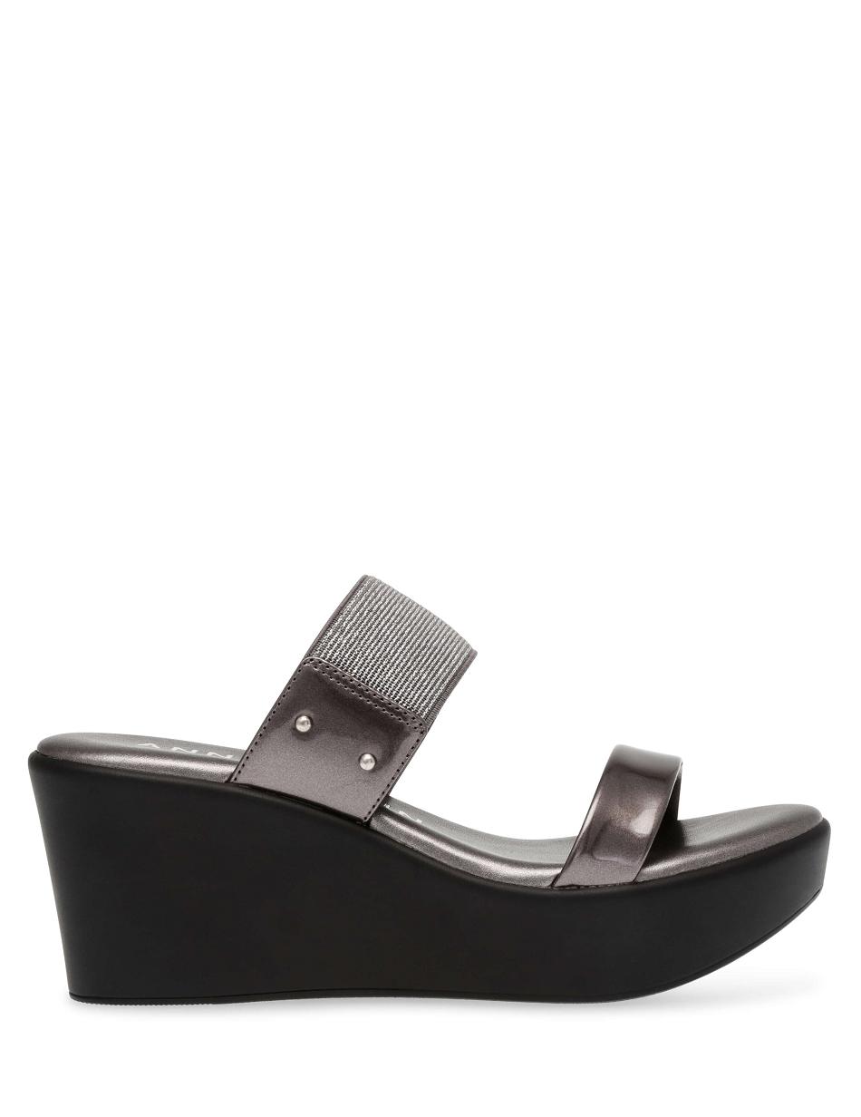 Anne Klein Pylos Platform Sandal Wedges Blue Grey | ESGVG52559