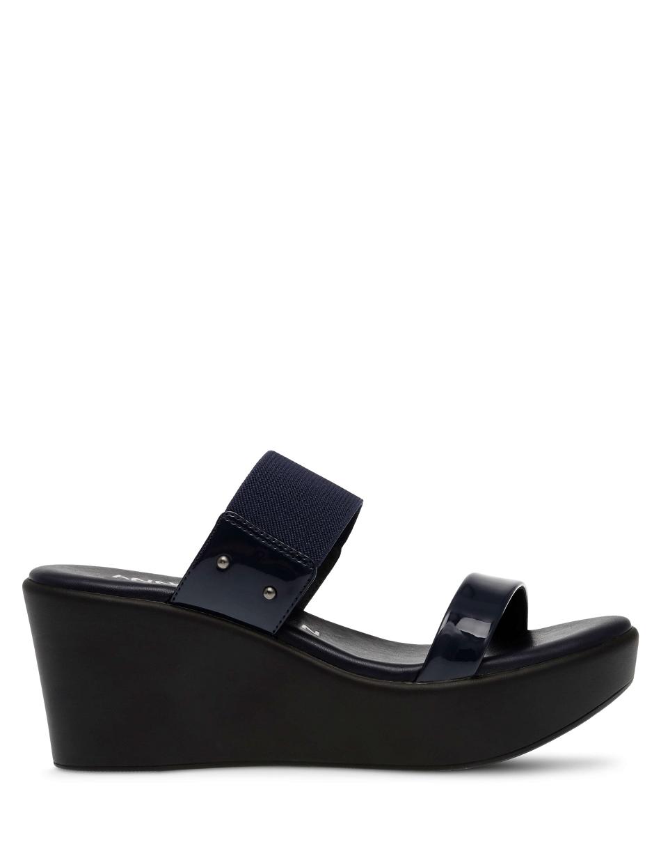 Anne Klein Pylos Platform Sandal Wedges Navy | SGDFL69992