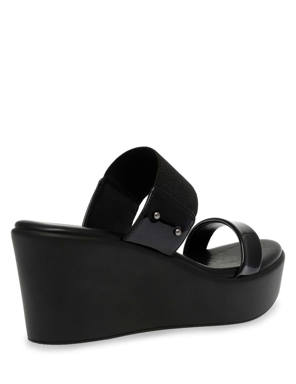 Anne Klein Pylos Platform Sandal Wedges Black | SGJZR11117