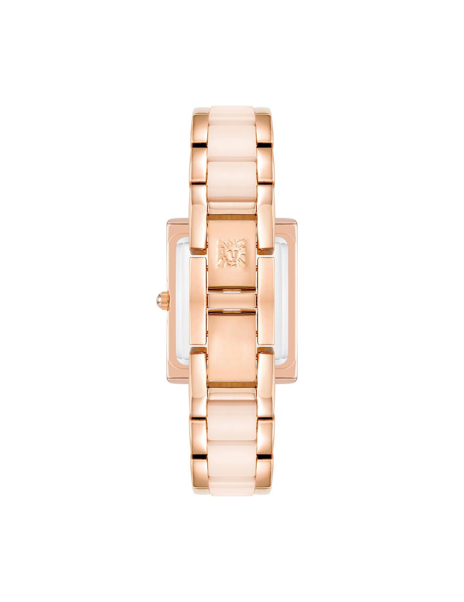 Anne Klein Rectangular Case Bracelet Watch Ceramics Pink | FSGUI19376