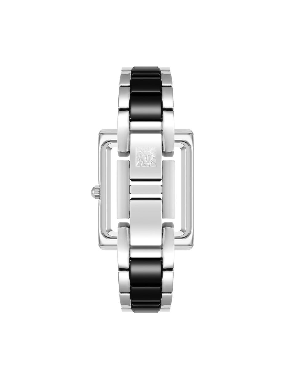 Anne Klein Rectangular Case Bracelet Watch Ceramics Silver / Black | SGEAH90631