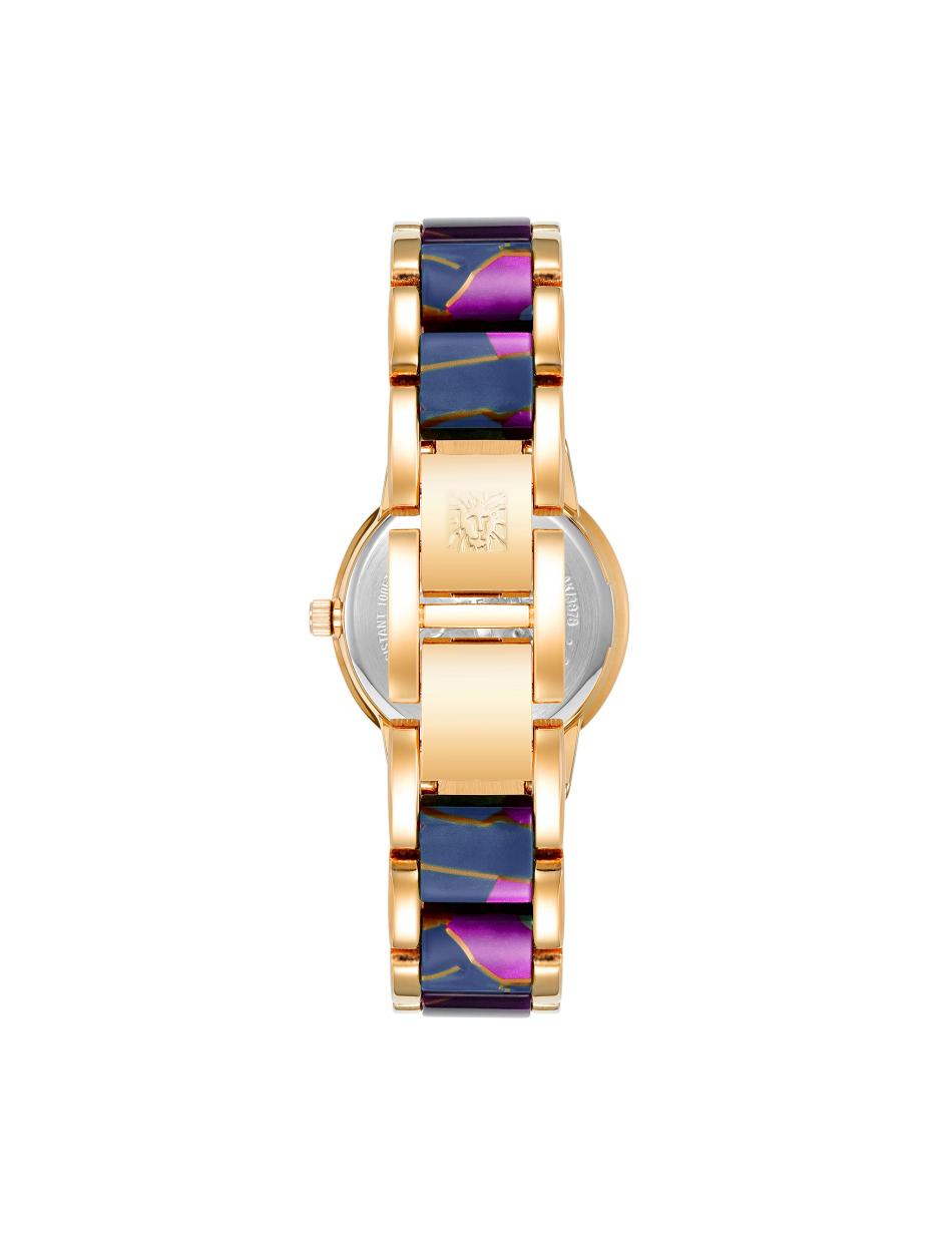 Anne Klein Resin Link Bracelet Watch Metals Navy / Purple | DSGKV44725