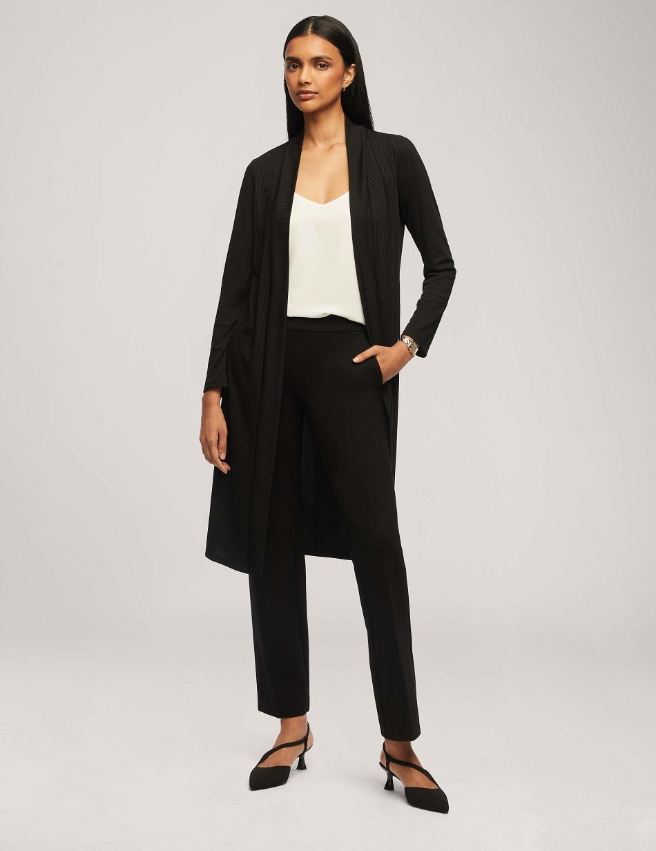 Anne Klein Rib Cardigan Sweaters Black | ESGVG64440