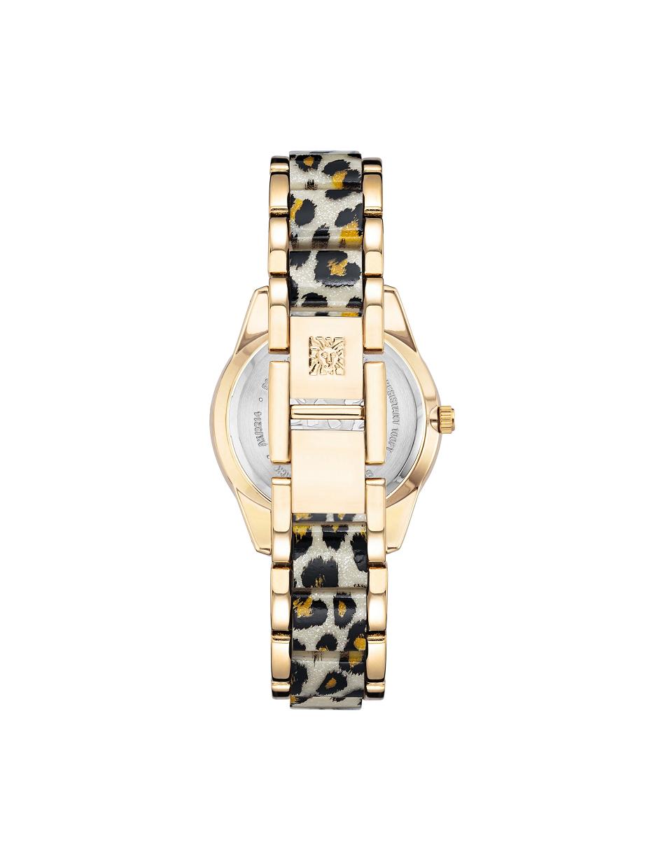 Anne Klein Shimmer Leopard Print Resin Link Watch Metals Gold / Leopard | FSGHY51169