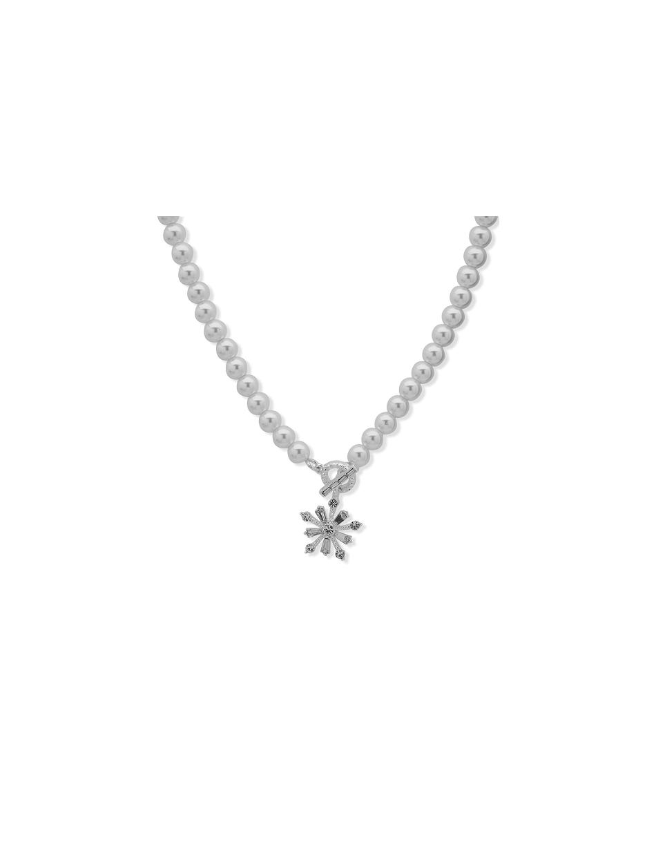 Anne Klein Snowflake Pendant Necklace Silver | SGJBT27749