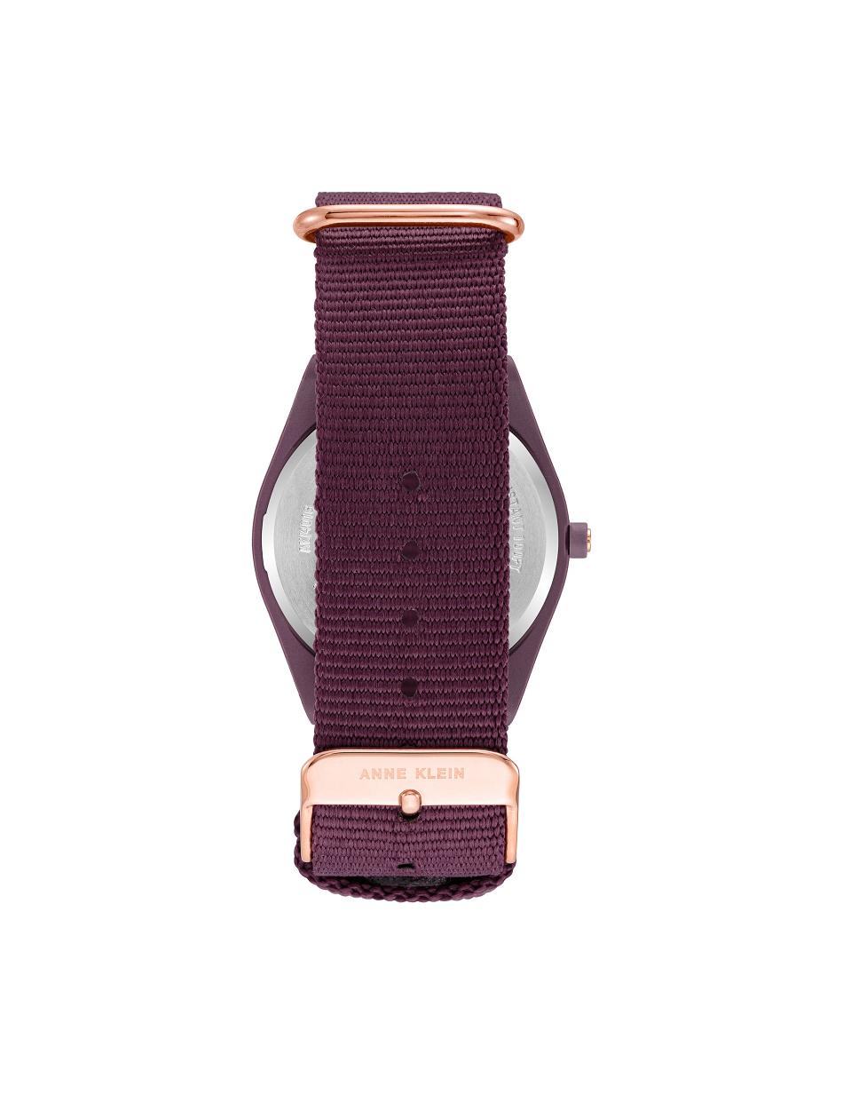 Anne Klein Solar Recycled Ocean Plastic Woven Strap Watch Considered Rose / Gold / Purple | ESGVG29274