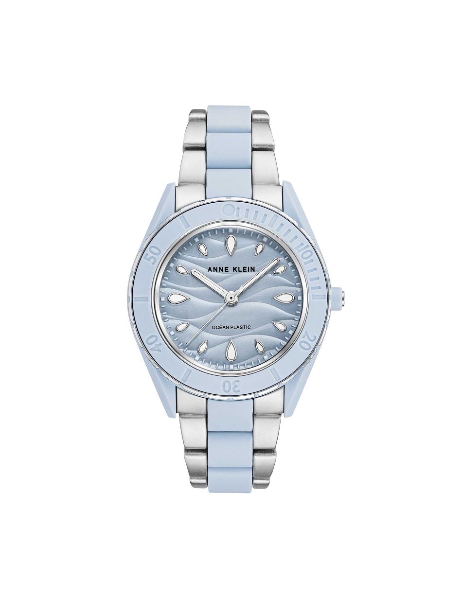 Anne Klein Solar Recycled Ocean Plastic Bracelet Watch Considered Blue / Silver | SGEAH77144