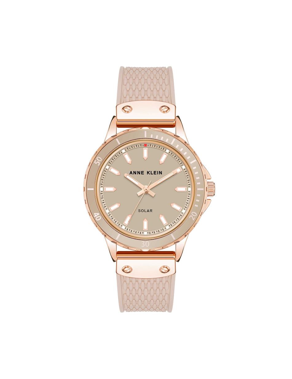 Anne Klein Solar Rubber Strap Watch Considered Pink / Rose / Gold | ASGDF41399