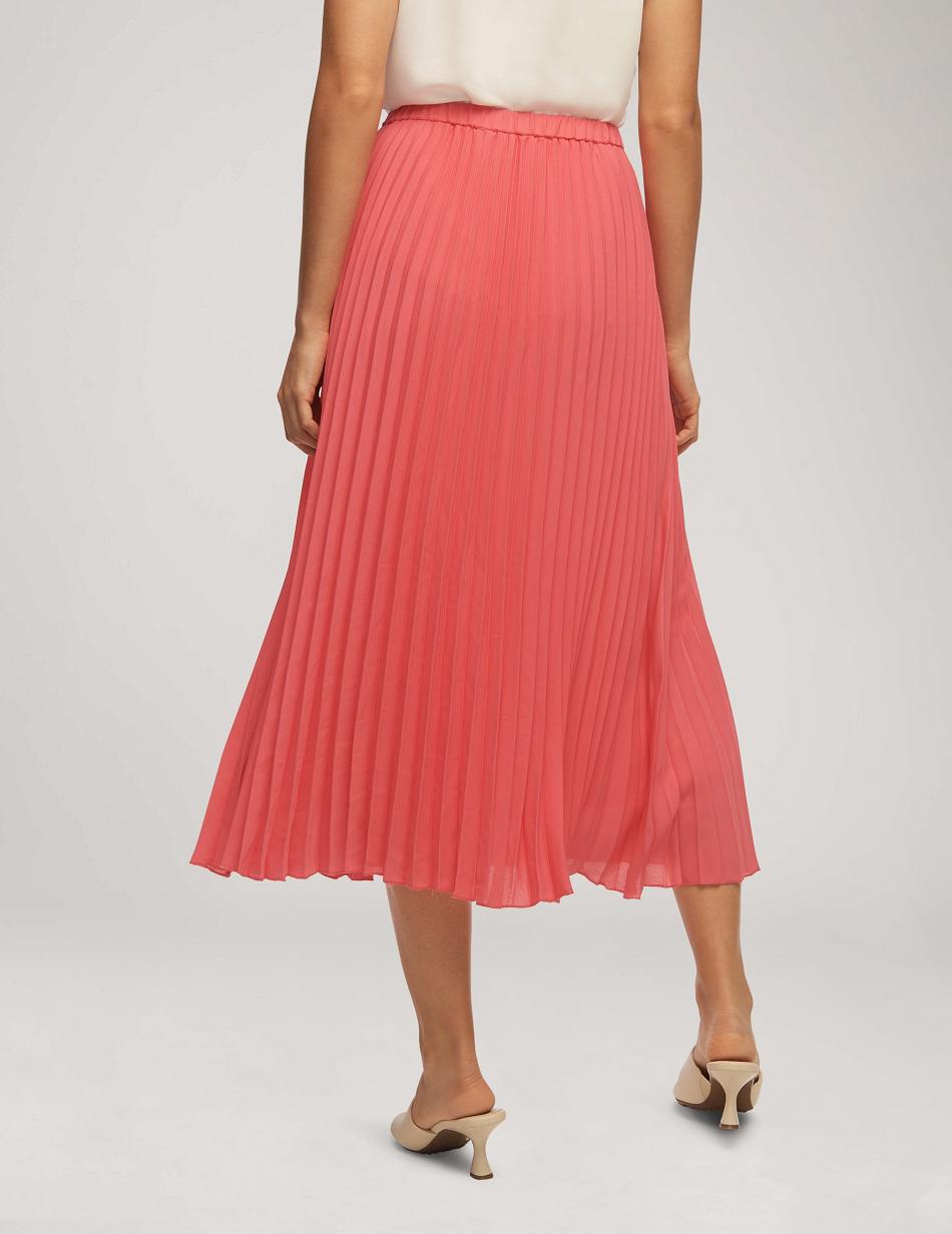 Anne Klein Solid Pull On Pleated Skirt Bottoms Pink | ESGHC64908