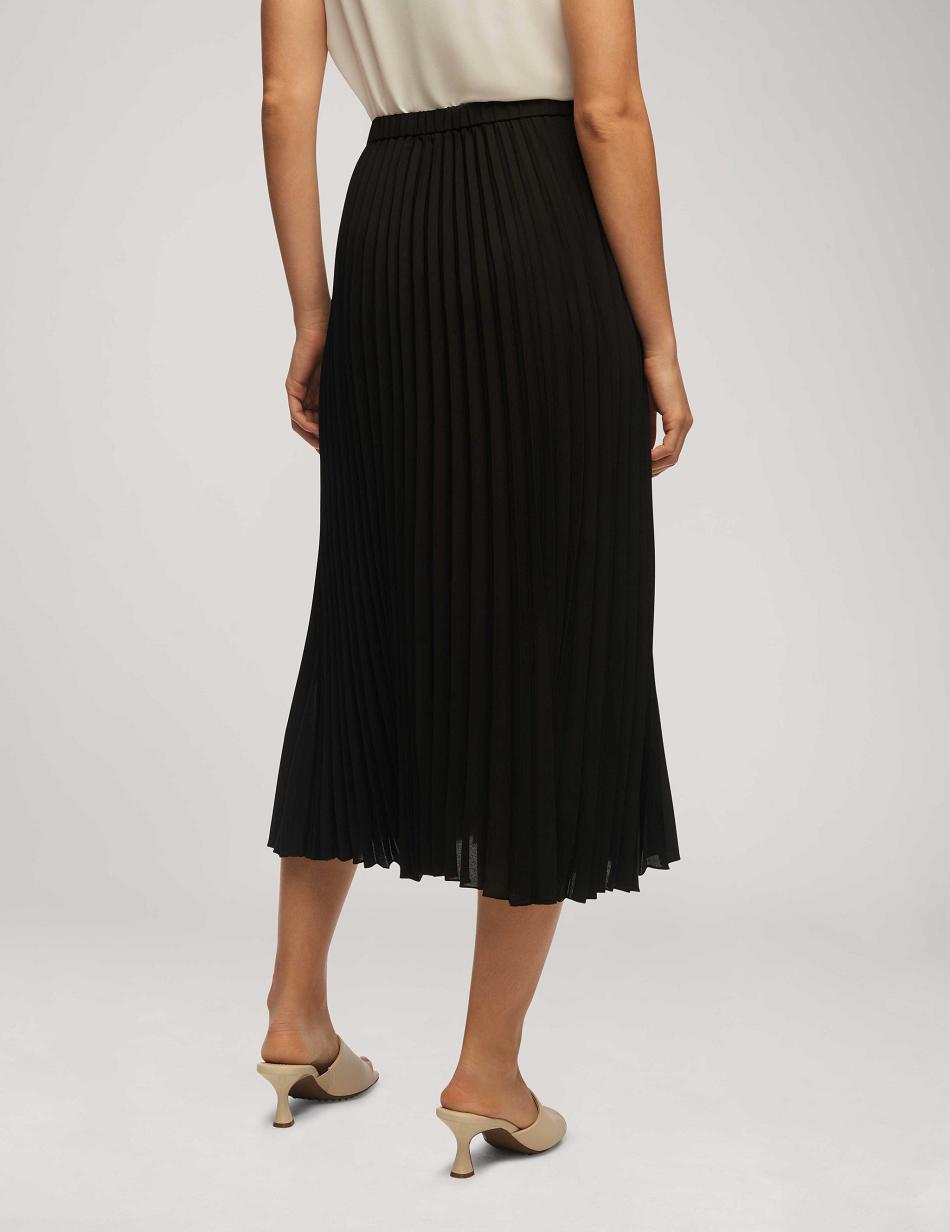 Anne Klein Solid Pull On Pleated Skirt Bottoms Black | SGJBT14700