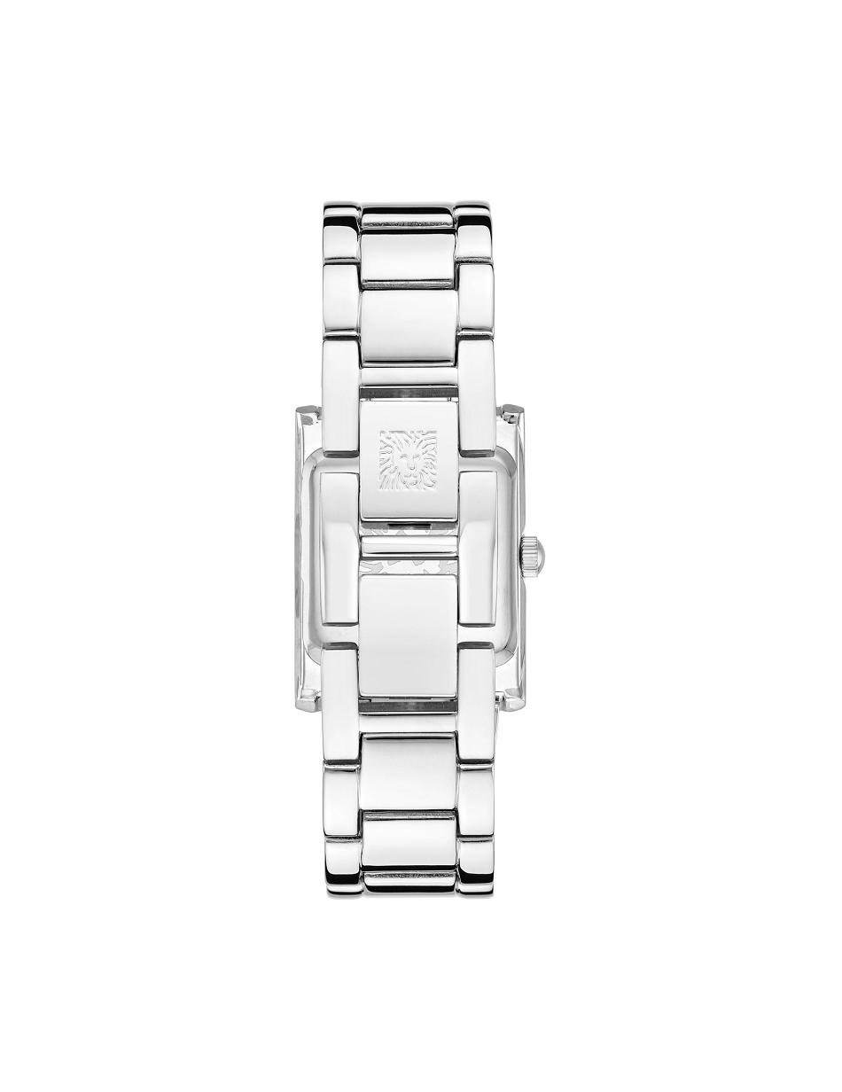 Anne Klein Square Case Bracelet Watch Metals Silver / Burgundy | BSGSD51045