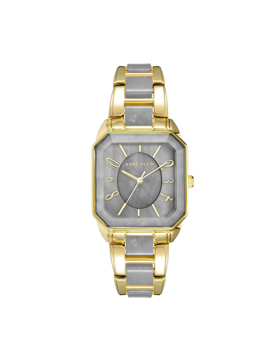 Anne Klein Square Case Resin Link Bracelet Watch Metals Grey / gold | ESGVG19796