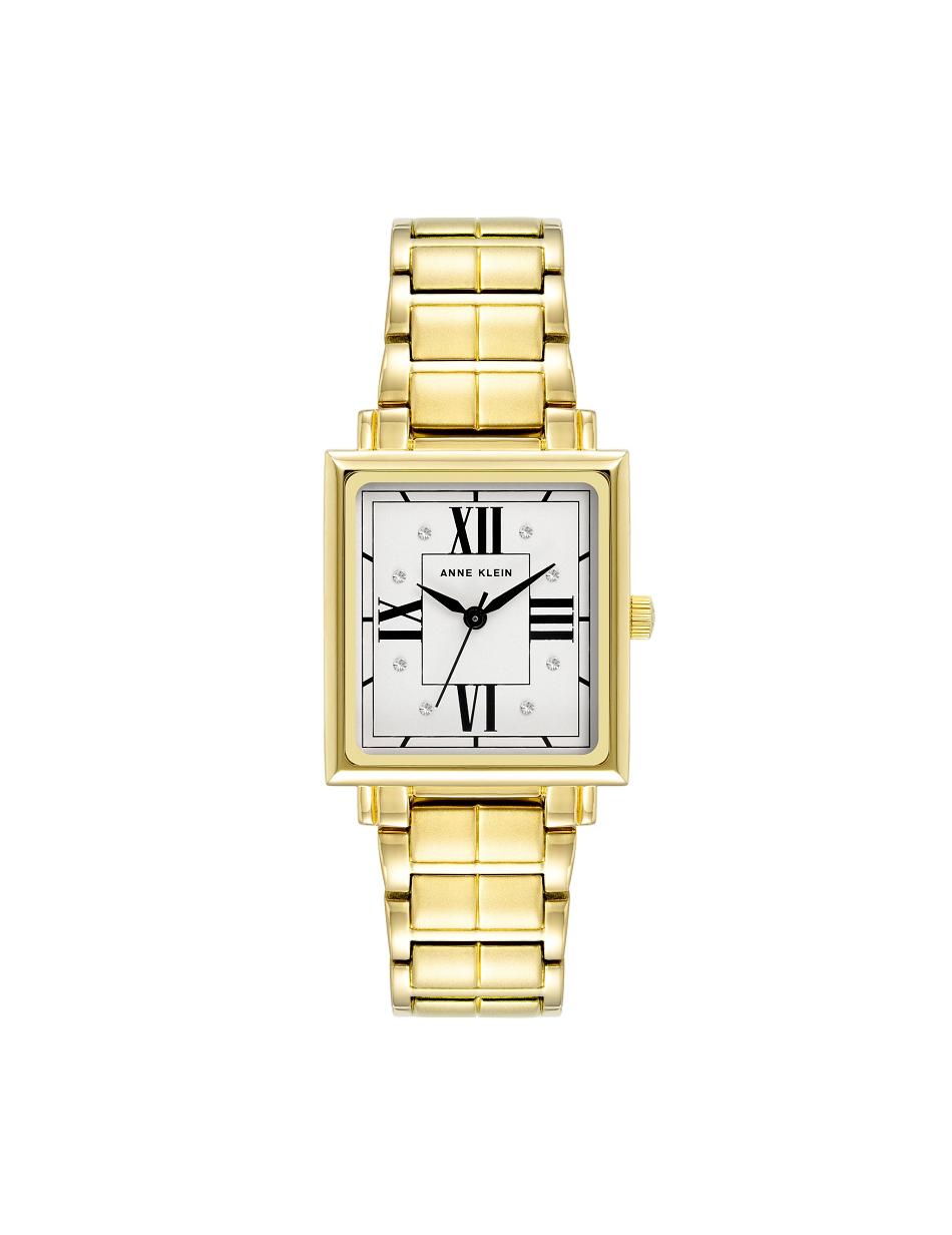 Anne Klein Square Crystal Accented Dial Watch Metals Gold | PSGQX11636